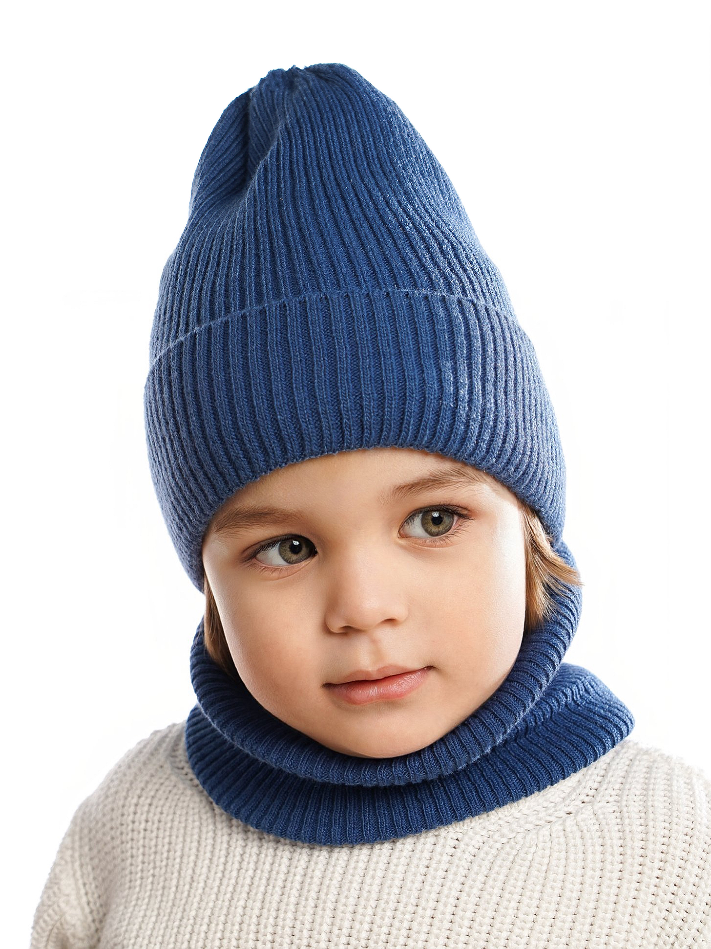 Шапка и снуд ПриКиндер U-Sp234140 Цвет: Синий - фото 1