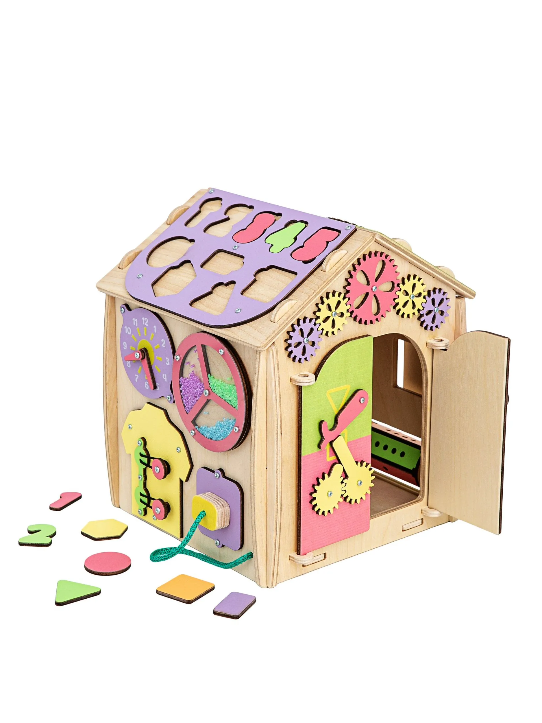 Игрушка Mag Wood бизиборд Кручу-верчу пастельный - фото 11