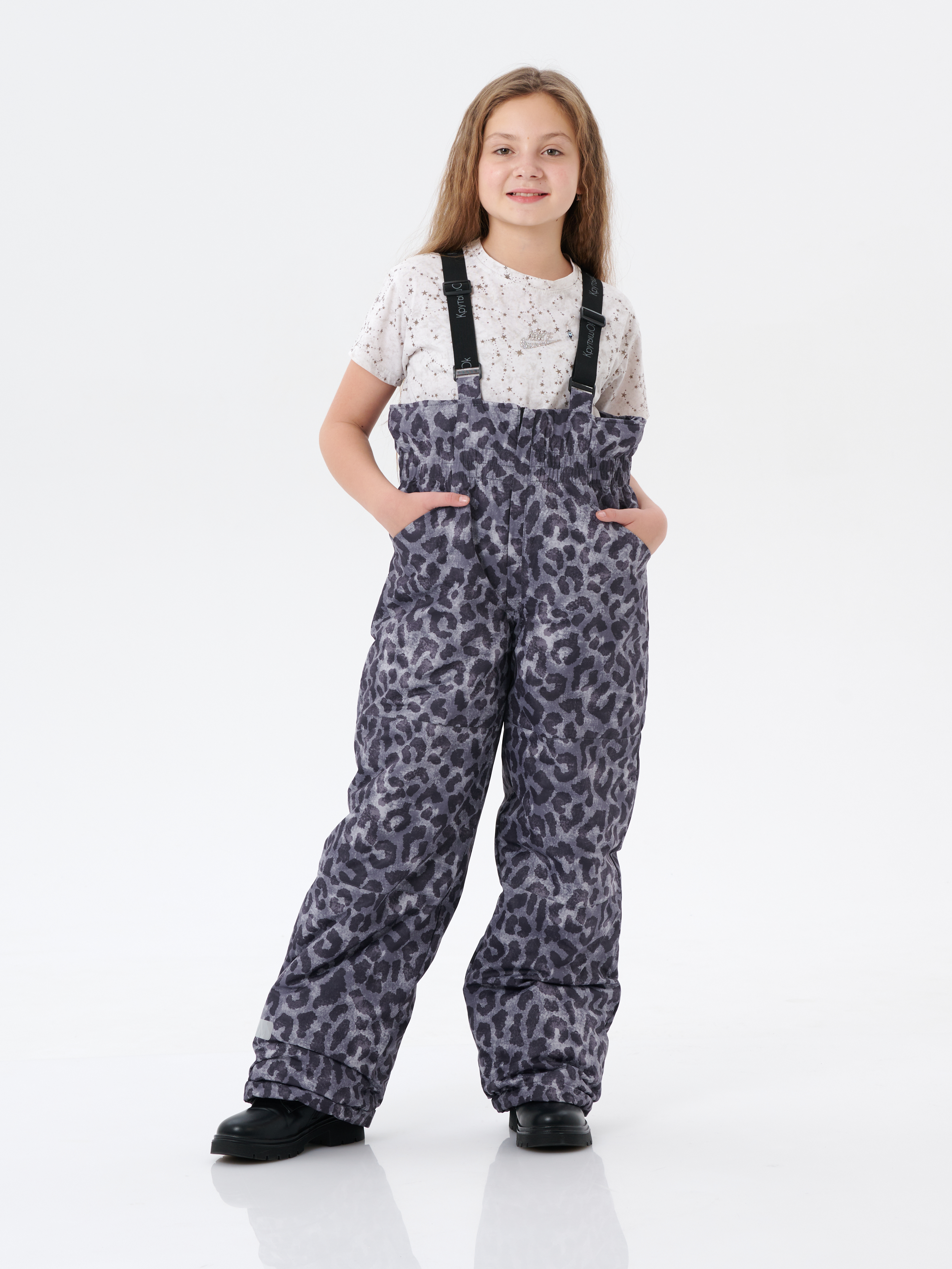 Брюки утепленные КрутышОк Т-067 серый леопард - фото 5