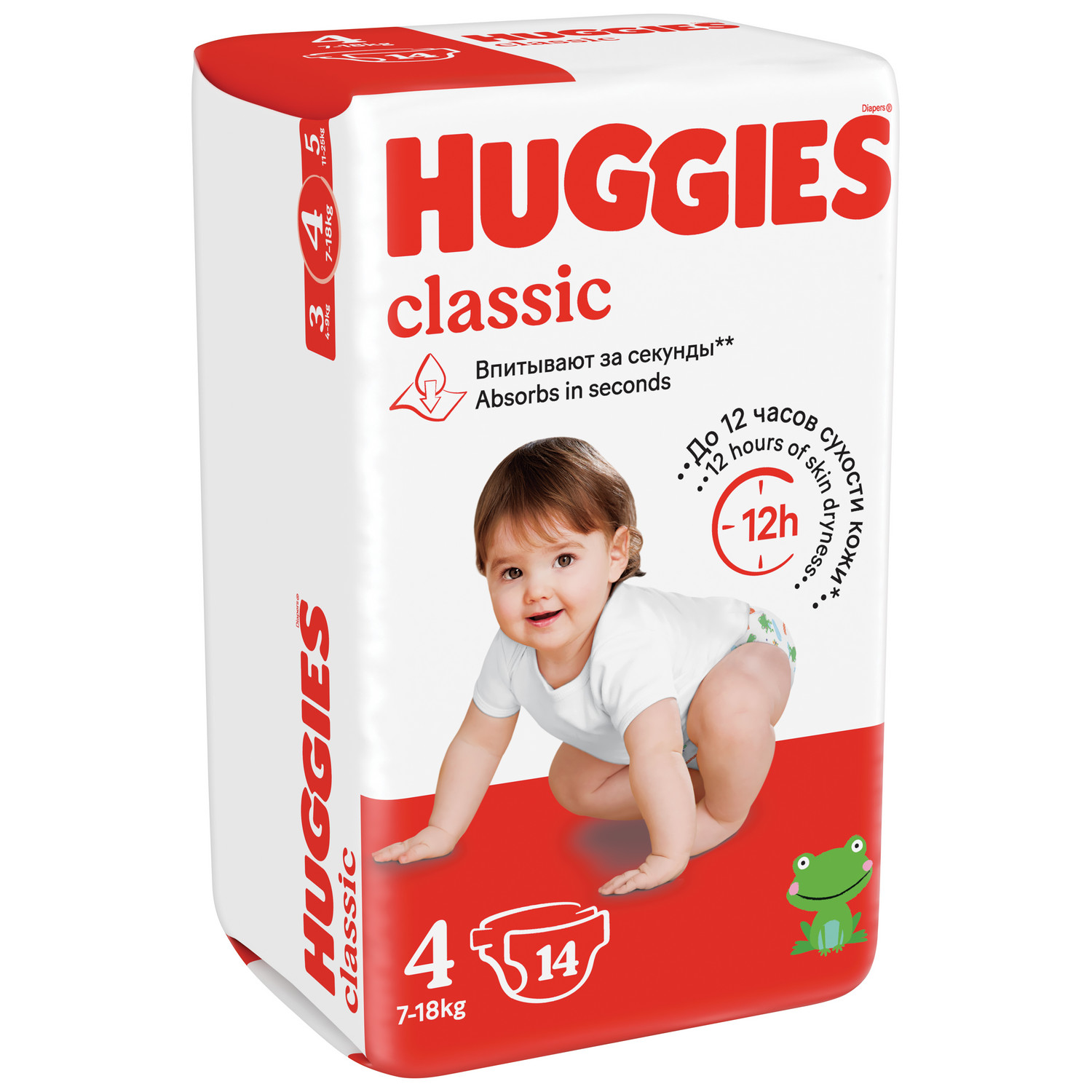 Подгузники Huggies Classic 4 (7-18 кг) 14 шт. - фото 2