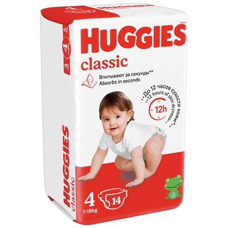 Подгузники Huggies Classic 4 (7-18 кг) 14 шт.