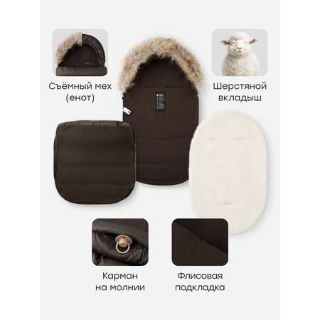 Конверт в коляску Happy Baby коричневый