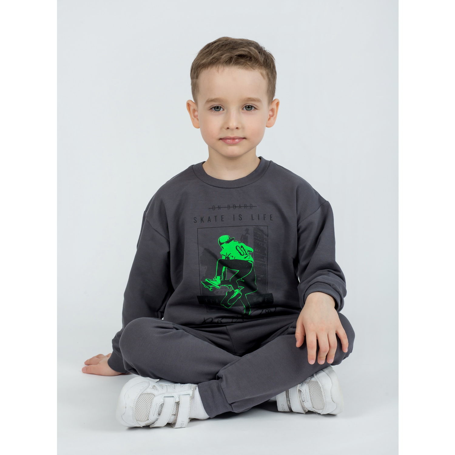 Костюм KiMMi co К-14087045г серый скейтер - фото 5