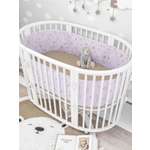Бортики в кроватку Lemony kids Estrella 2 части по 180 см розовый со звездами