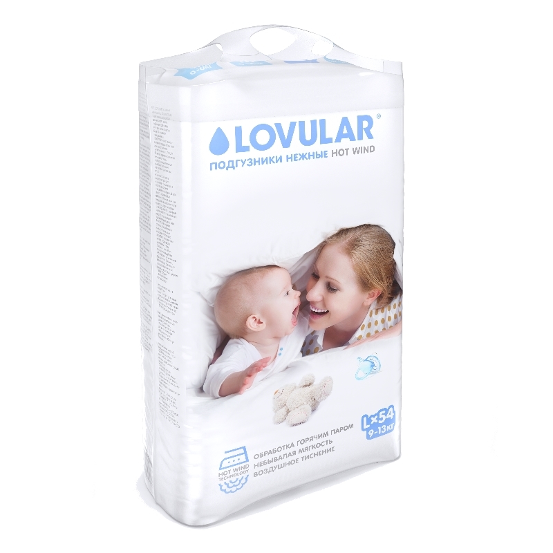 Подгузники LOVULAR Hot Wind L (9-13 кг) 54 шт. - фото 6