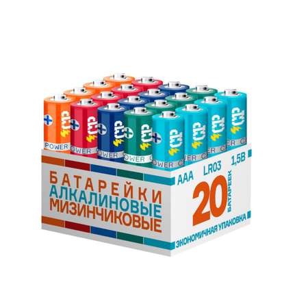 Батарейки алкалиновые CRAZYPOWER MIX АА LR6 Пальчиковые 20 шт LR6MIX-P20