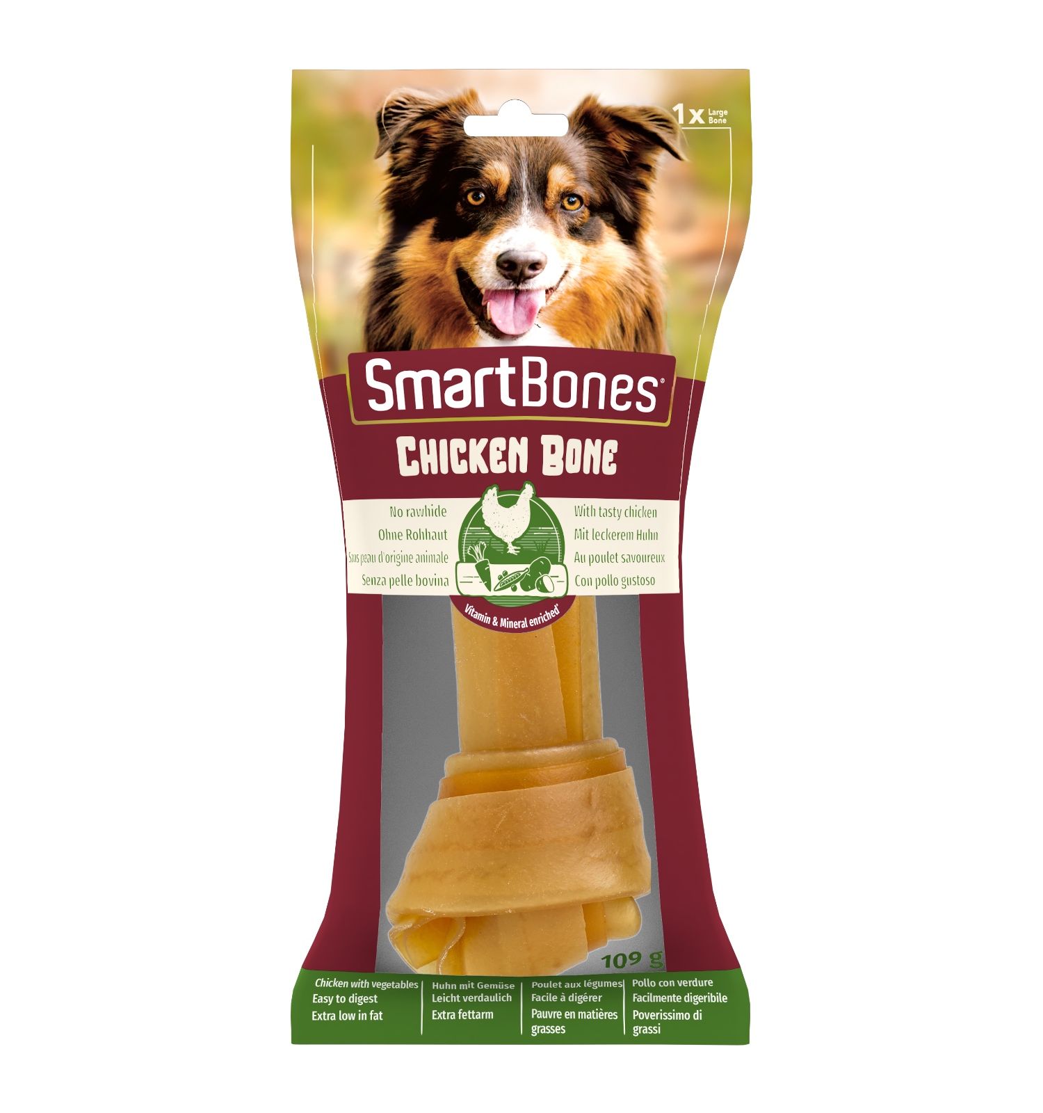 Лакомство для собак косточка Smart Bones куриная большая 1шт - фото 1