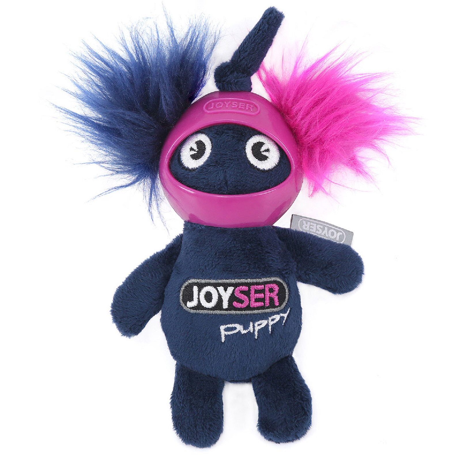 Игрушка для собак JOYSER Puppy Белка в резиновом шлеме с пищалкой S 14см Синяя - фото 1