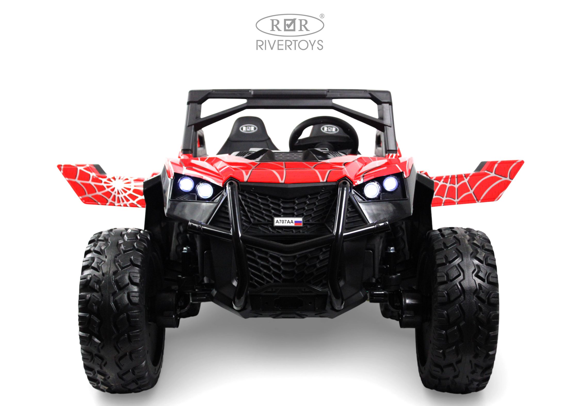 Электромобиль RIVERTOYS A707AA-LUX-NEW-RED-SPIDER С пультом ДУ - фото 3