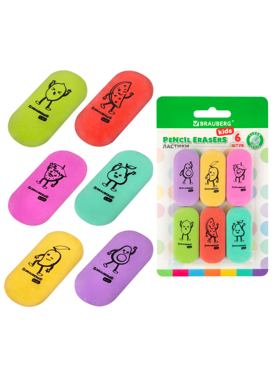 Ластик Brauberg 6 шт. - фото 5