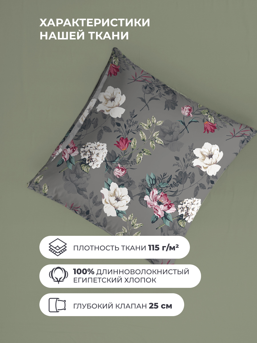 Комплект постельного белья BRAVO поплин Ноида семейный 5 предм. - фото 4