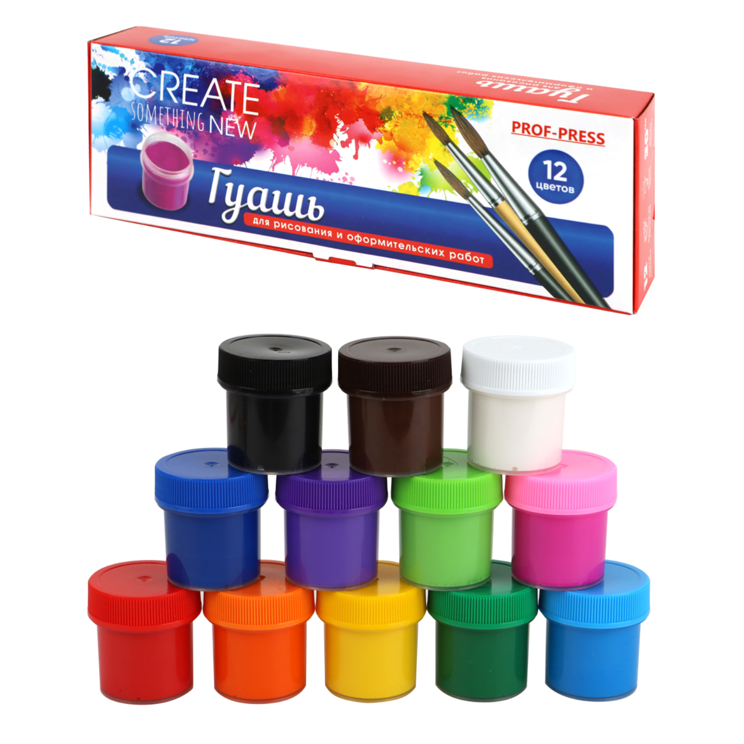 Краски гуашь Prof-Press 12 цв. - фото 2