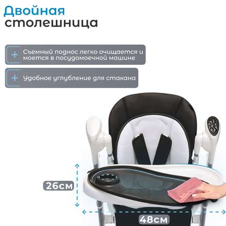 Стульчик для кормления Nuovita Unico lux Bianco трансформер