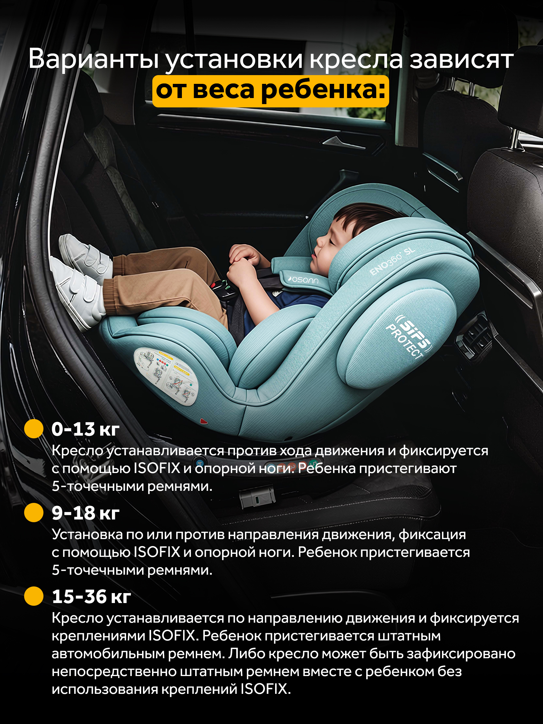 Автокресло Osann Eno 360 Sky 0-36 кг Isofix 0+/1/2/3 (0-36 кг) бирюзовый - фото 7