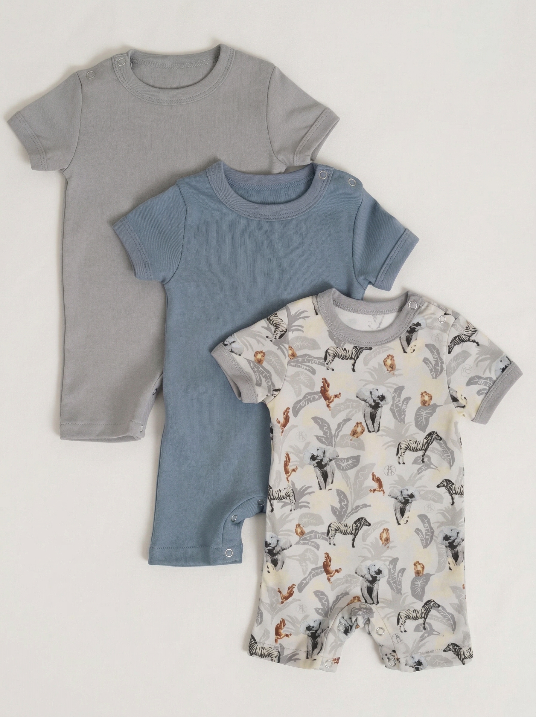 Песочник 3 шт Супер Пупс нбр/3прпе/ДжунглиСафариСерыйГолубой - фото 1