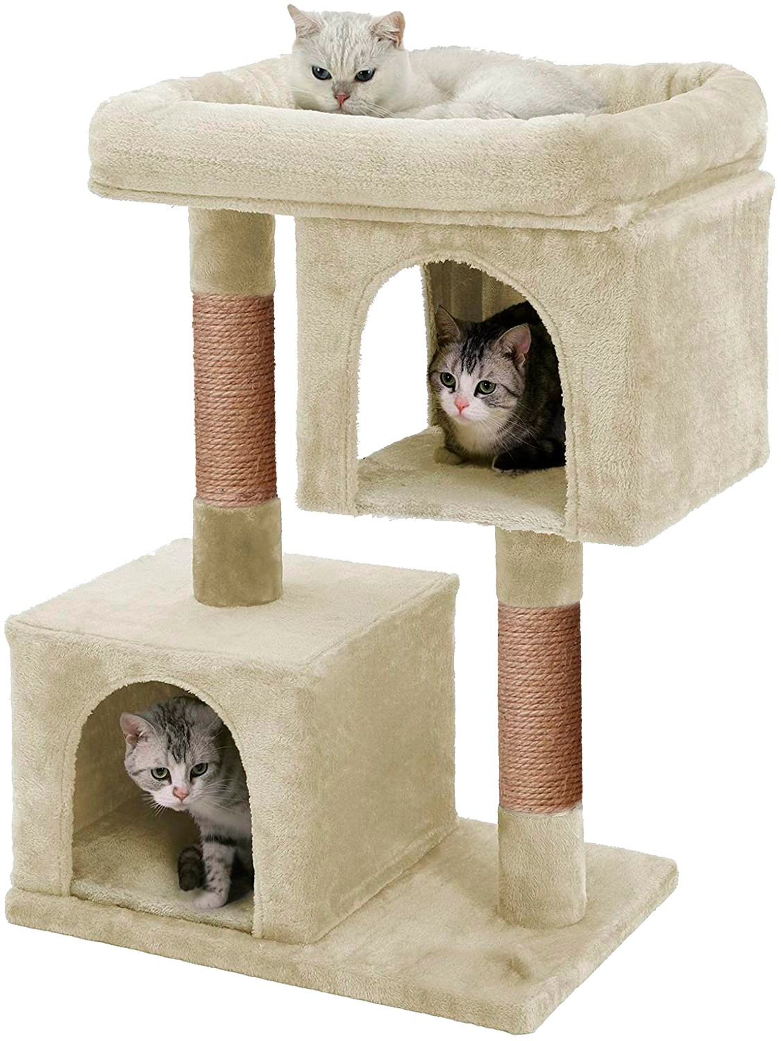 Домик для кошки с когтеточкой Pet БМФ Бежевый - фото 2