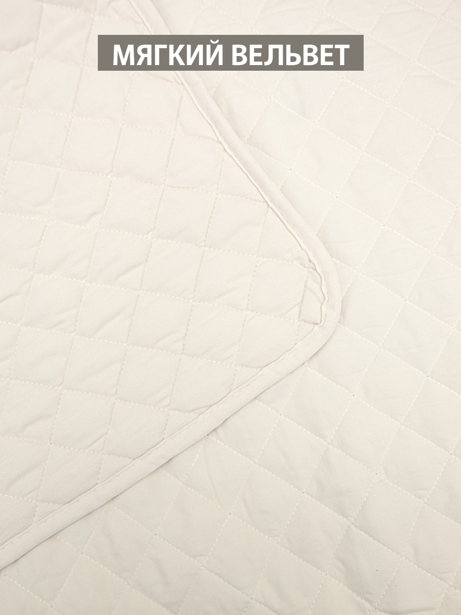 Покрывало Theodora вельвет кремовый 240 x 220 см - фото 2