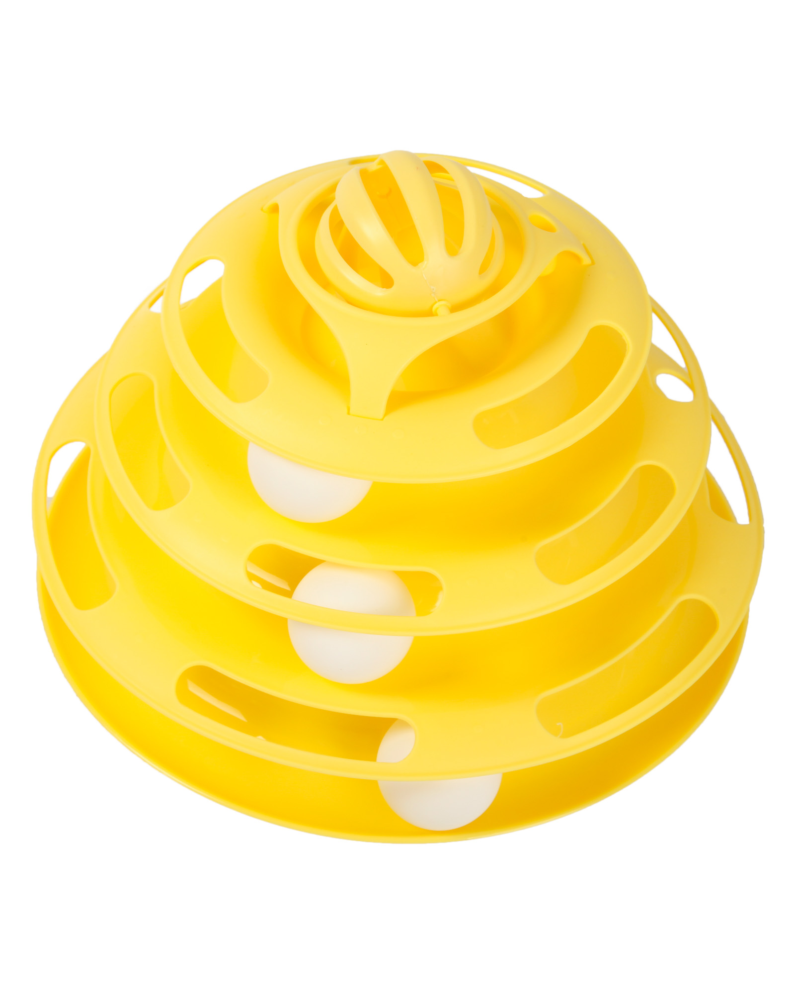 Игрушка для кошек Barbaks Пирамидка-трек 3-слойная интерактивная с шариками-бубенчиками 25*22см - фото 3