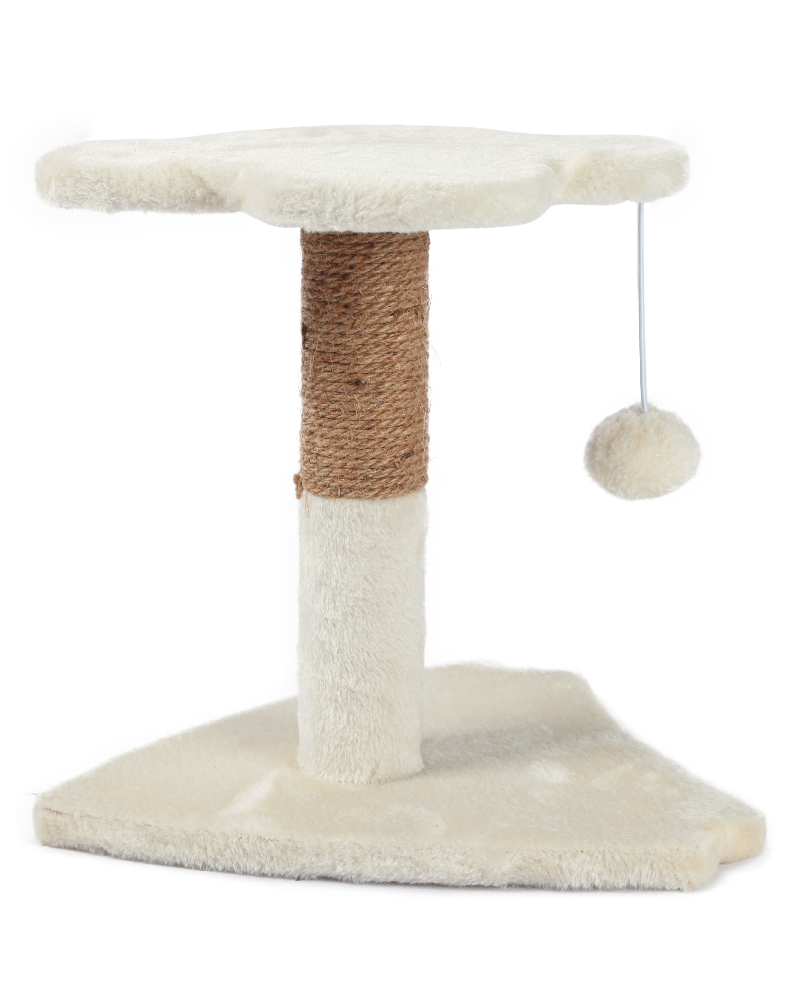 Когтеточка для кошек Barbaks Столбик-сидушка Клевер с игрушкой 30*30*30см - фото 5