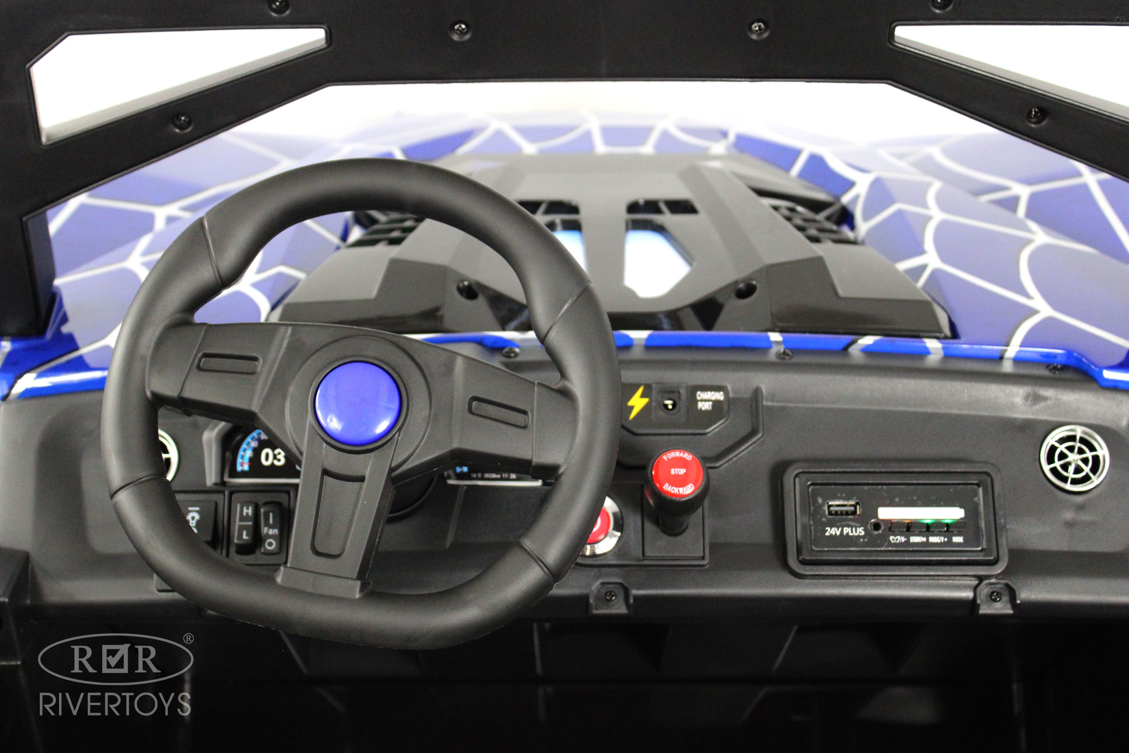 Электромобиль RIVERTOYS A707AA-LUX-NEW-BLUE-SPIDER С пультом ДУ - фото 15