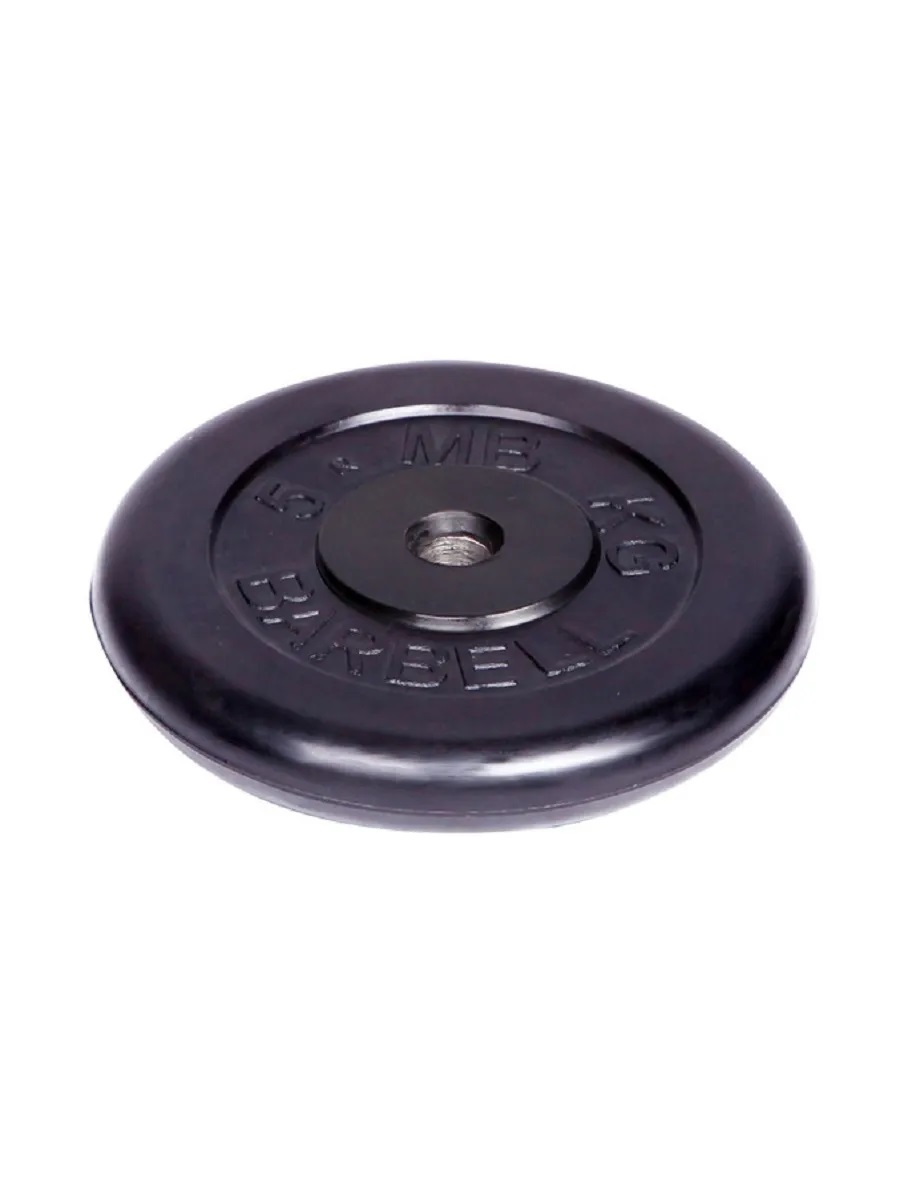 D 31 мм чёрный 5,0 кг MbBarbell Диск обрезиненный - фото 2