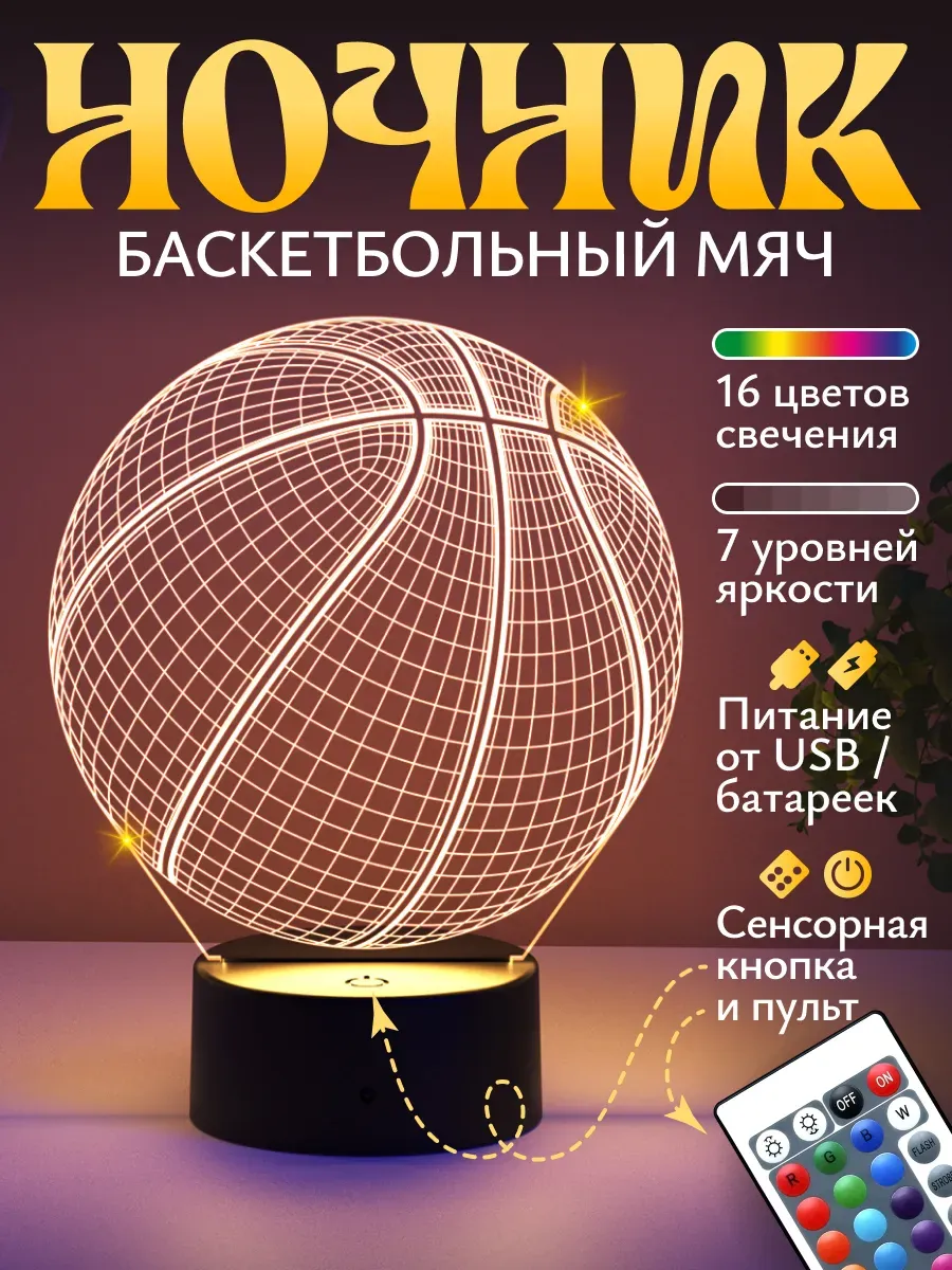 Ночник Светофей Баскетбольный мяч - фото 1