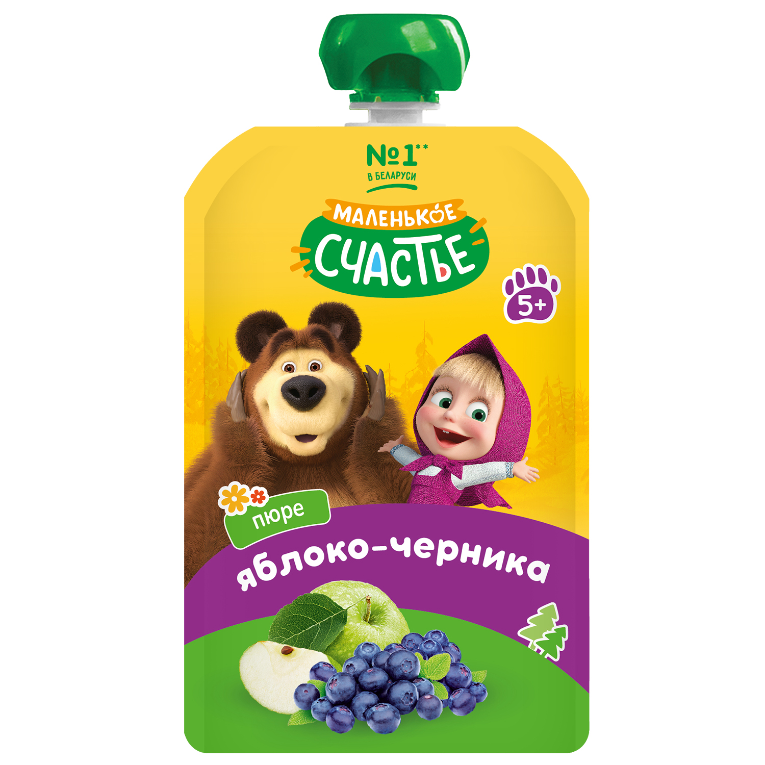 Пюре Маша и Медведь Яблоко-черника с 5 мес 200 г - фото 1