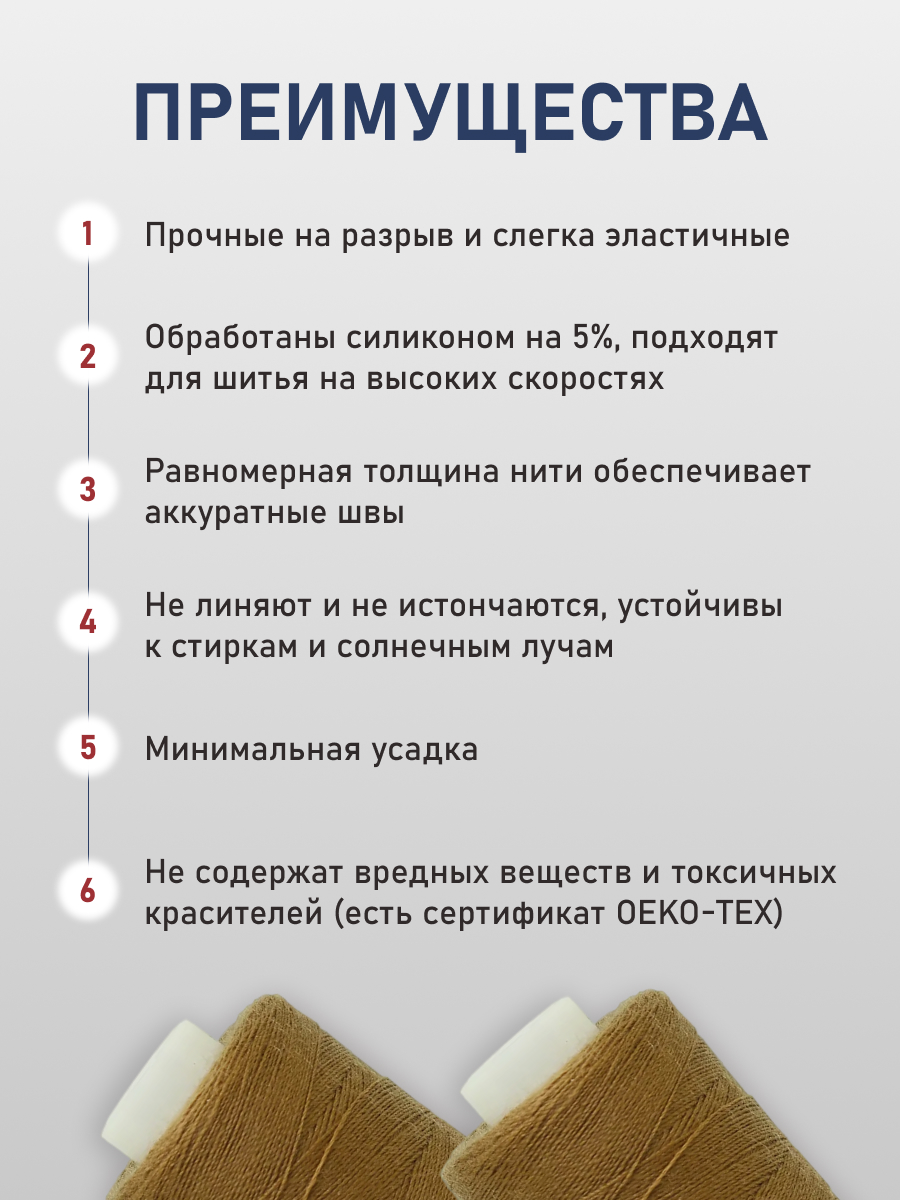 Нитки для шитья 40/2 Bestex 10шт цв 159 - фото 3