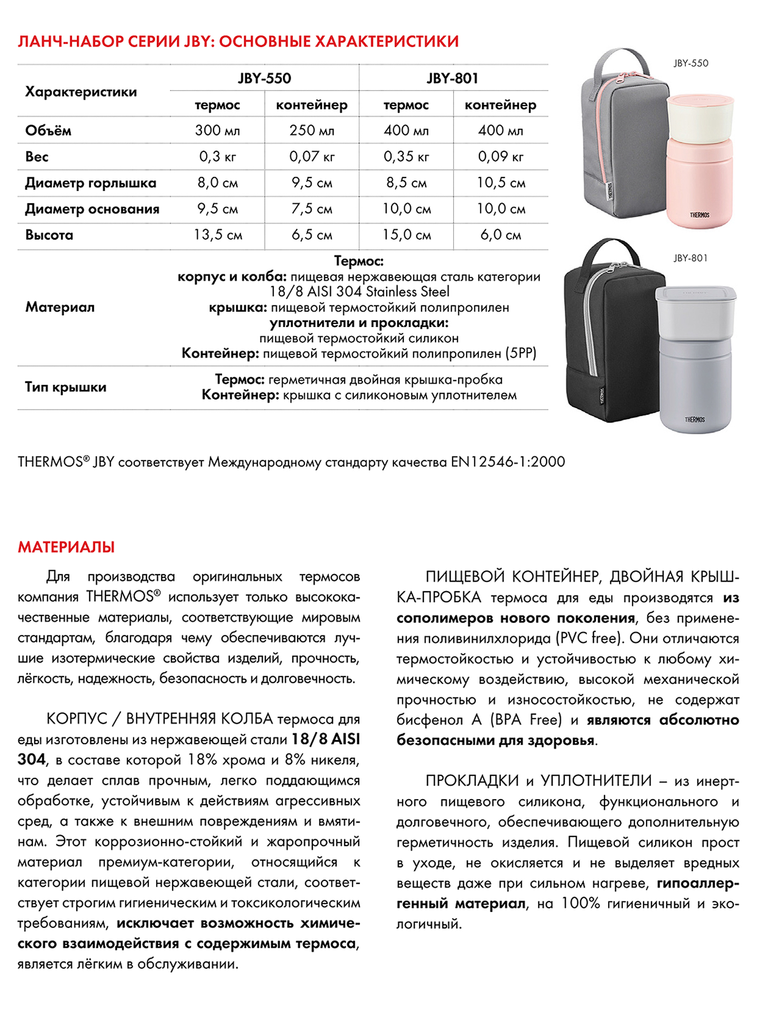 Термос для еды 400 мл и ланч-бокс 400 мл THERMOS JBY-801 серый – нержавеющая сталь герметичный тепло/холод 6/8 часов - фото 14