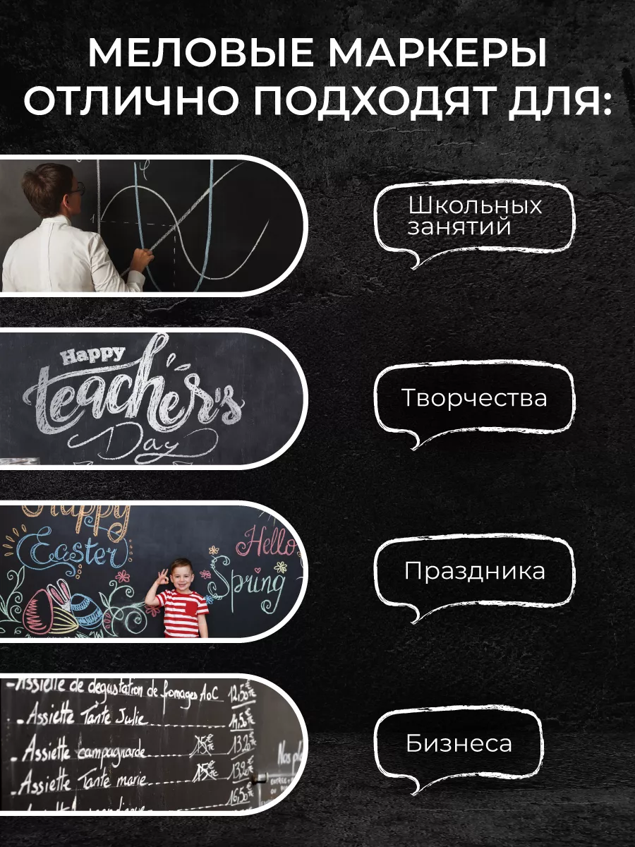 Маркеры AXLER меловые 3 шт. - фото 5