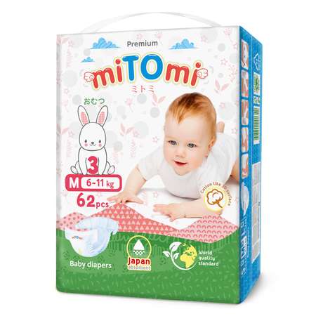 Подгузники miTOmi Premium M 62 шт.