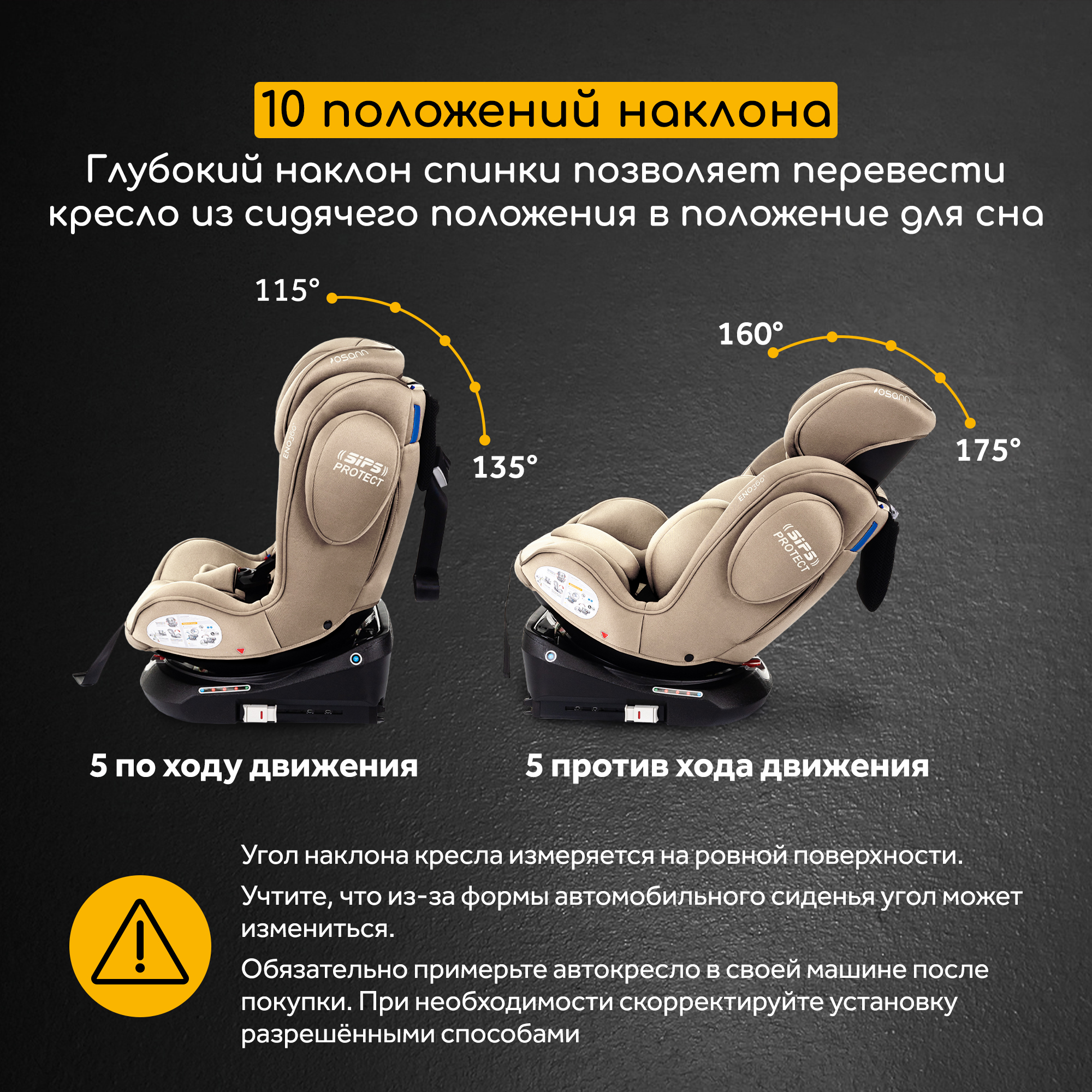 Автокресло Osann Eno 360 SL Wheat 0-36 кг Isofix 0+/1/2/3 (0-36 кг) бежевый - фото 5