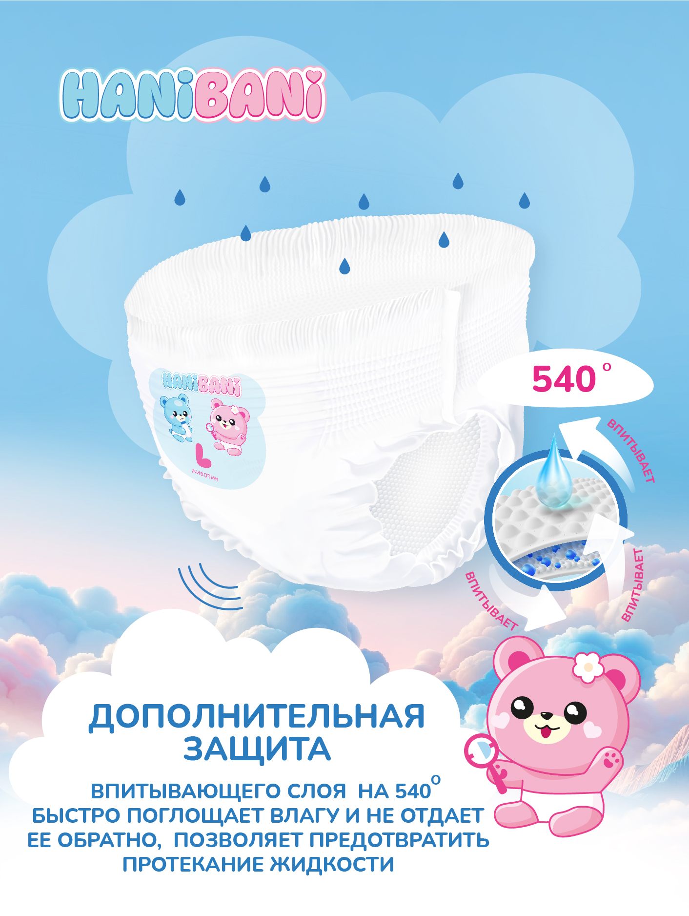 Подгузники HANIBANI Comfort L 40 шт. - фото 3