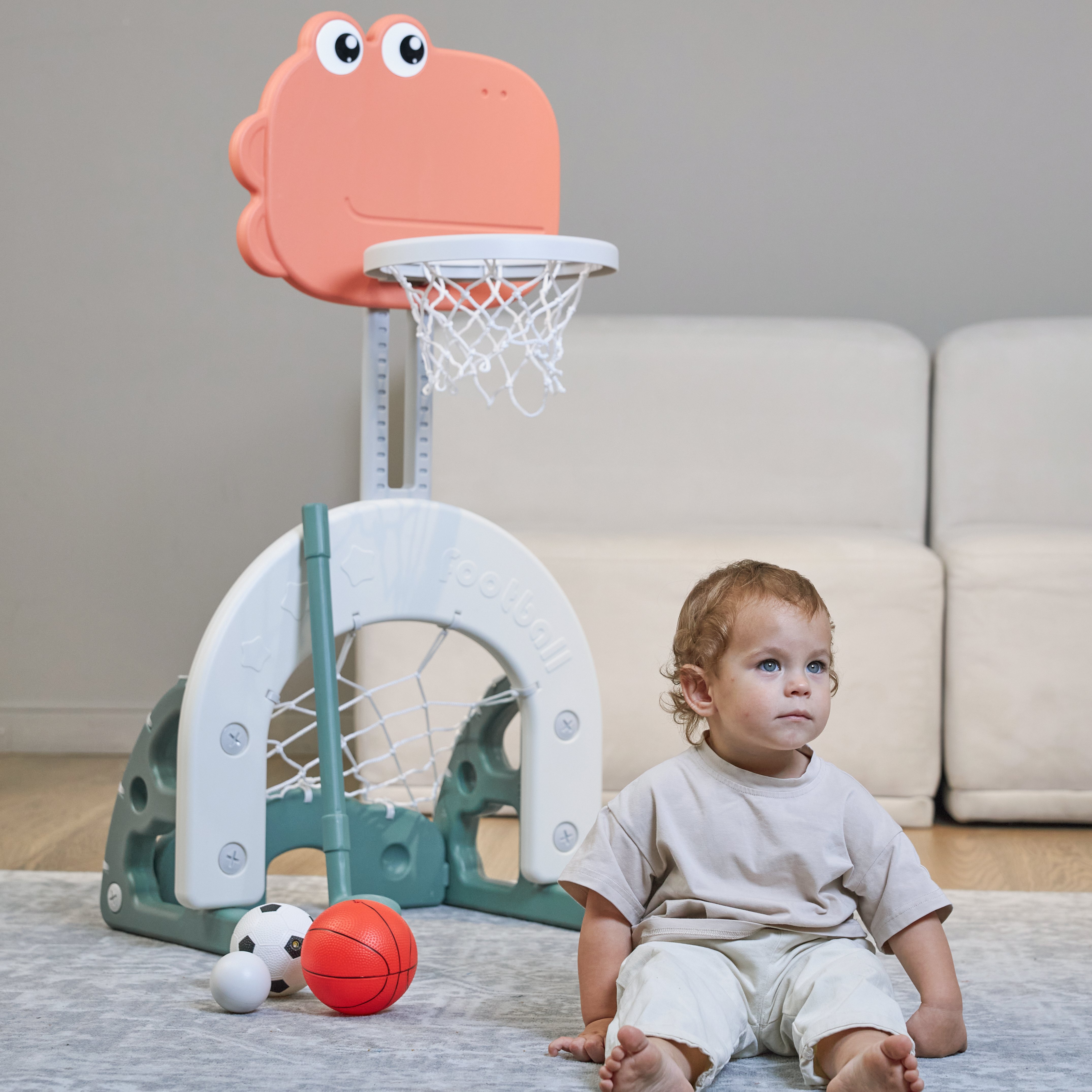 Баскетбольная стойка + ворота UNIX Kids Dino 2в1 для дома и улицы - фото 21