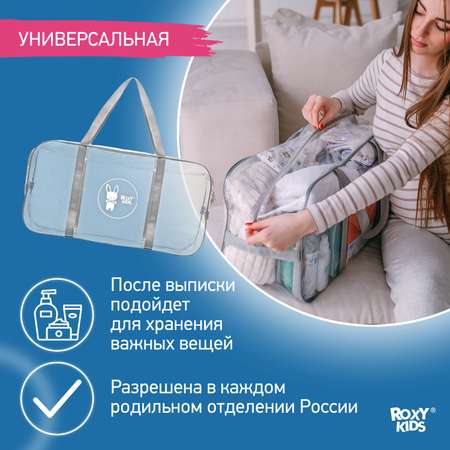 Сумка в роддом ROXY-KIDS прозрачная цвет серый