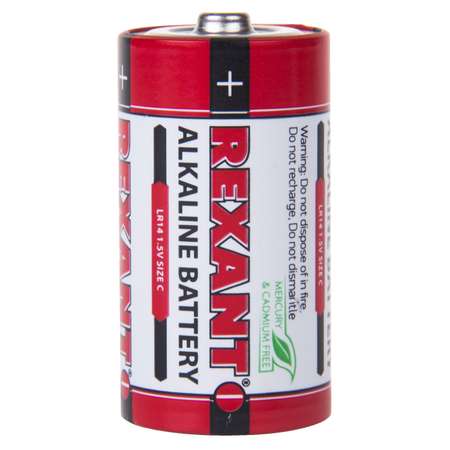 Алкалиновые батарейки REXANT тип С/LR14 2 шт