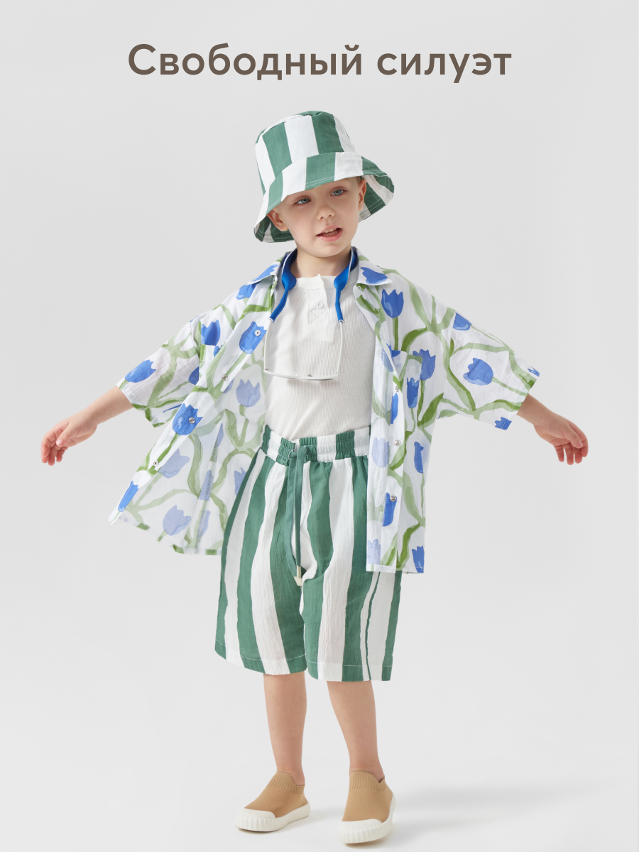 Рубашка Happy Baby 88116_blue-flower - фото 5