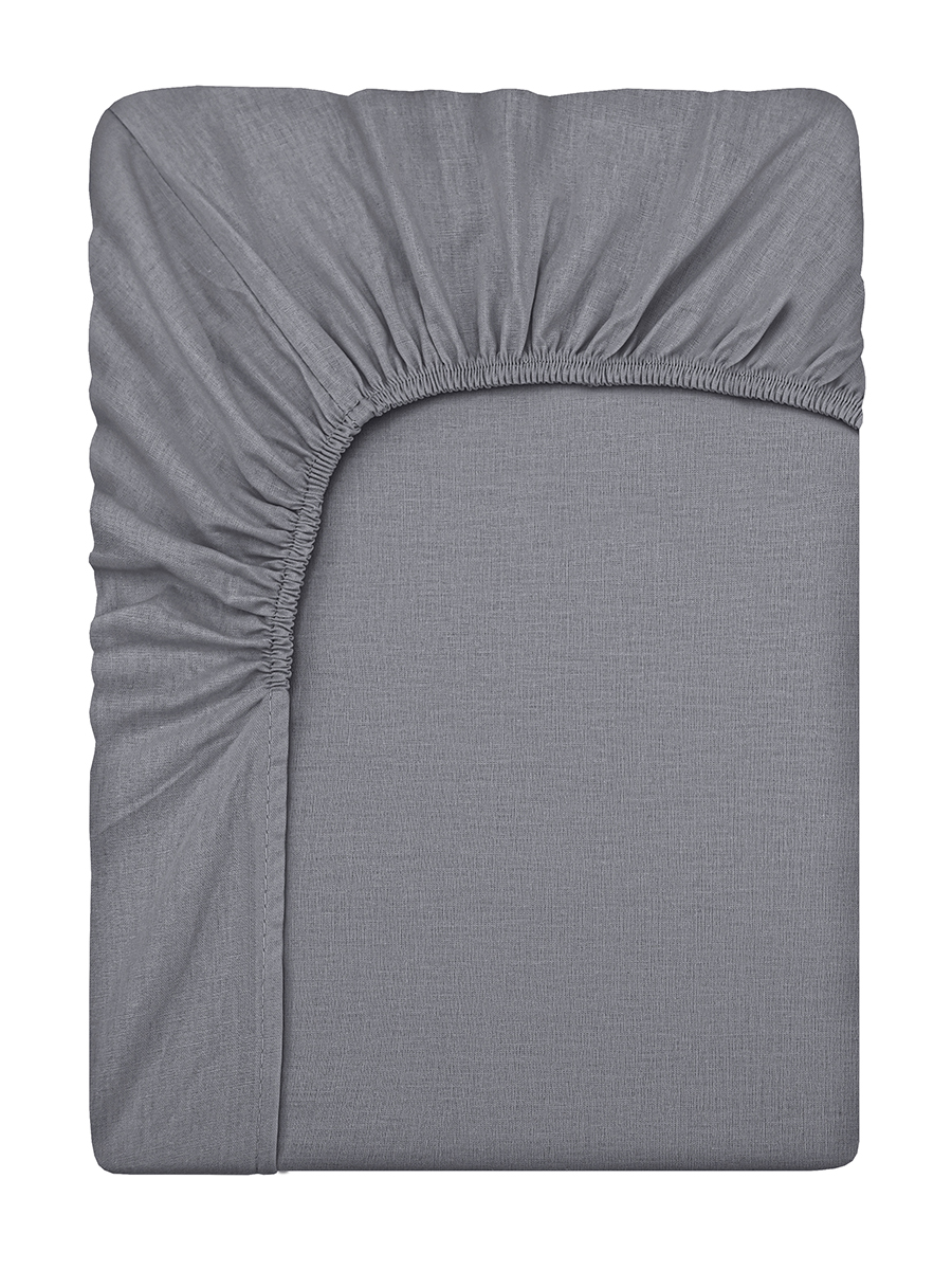 Простыня BRAVO поплин пепельный 180 x 200 см на резинке 1 шт. - фото 6