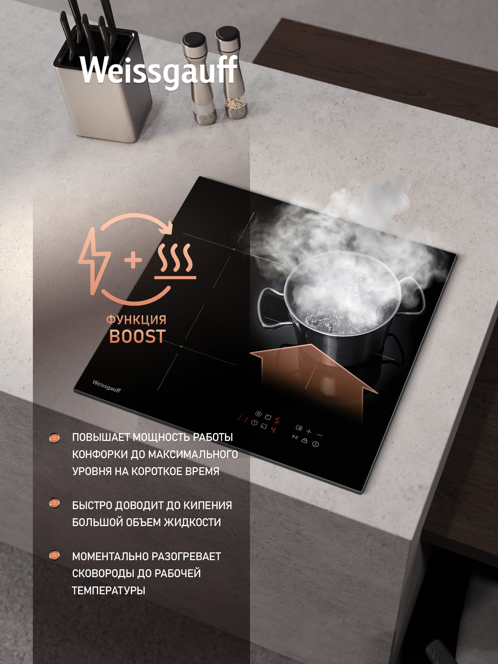 Варочная панель WEISSGAUFF 019c4bf6ac2173a59e9c91935b7e17e7 - фото 3