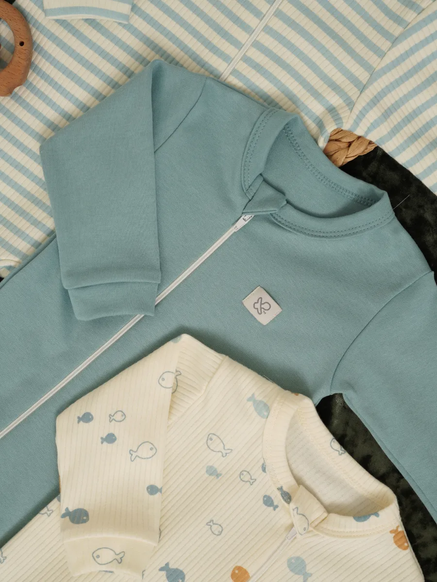 Комбинезон 3 шт Супер Пупс нбр/3пр/кмбнмол/голубыерыбки - фото 24