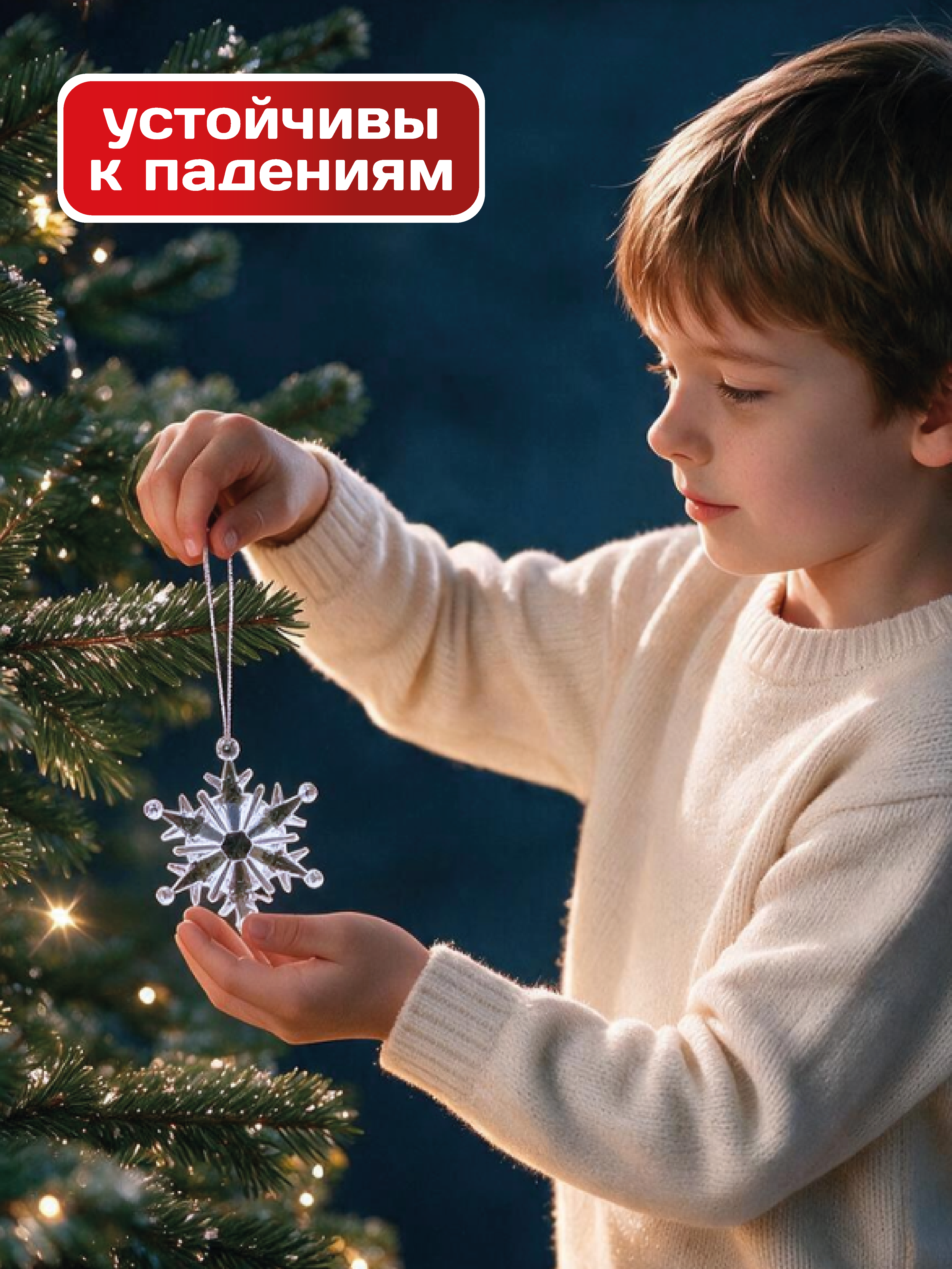 Набор аксессуаров AXLER Елочные игрушки снежинки 6 шт - фото 5