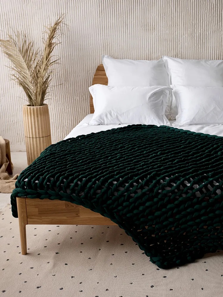 Одеяло Askona Gravity Wicker зеленый 130 x 180 см - фото 2