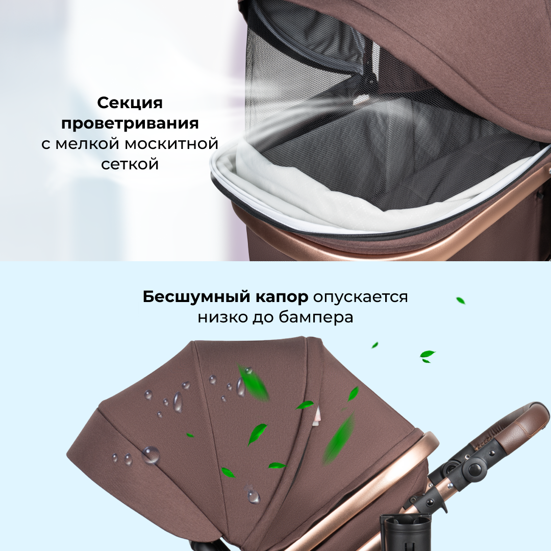 Коляска трансформер Aimile Original New Gold - фото 6