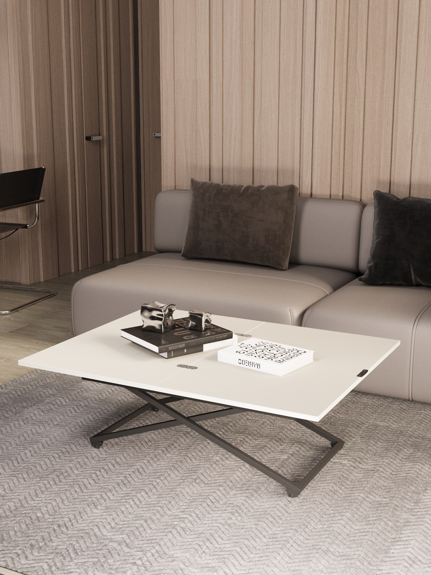 Стол-трансформер КАЛИФОРНИЯ МЕБЕЛЬ Андрэ Loft ЛДСП Белый Черный - фото 28