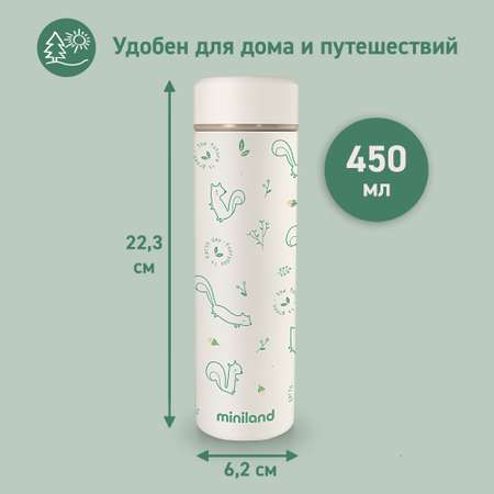 Термос Miniland для еды и жидкостей Natur Thermos Chip бурундук 450 мл