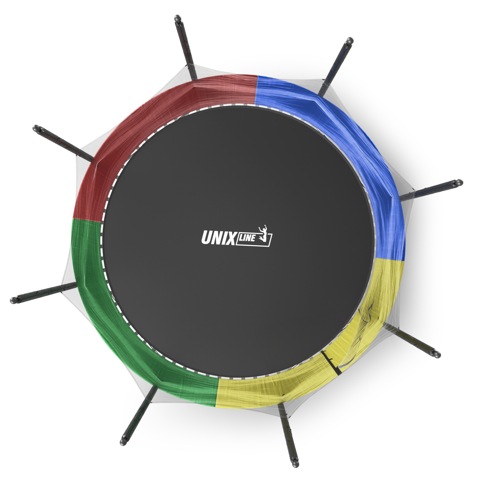 Батут каркасный Simple 12 ft UNIX line Color с внутренней защитной сеткой общий диаметр 366 см до 150 кг - фото 18