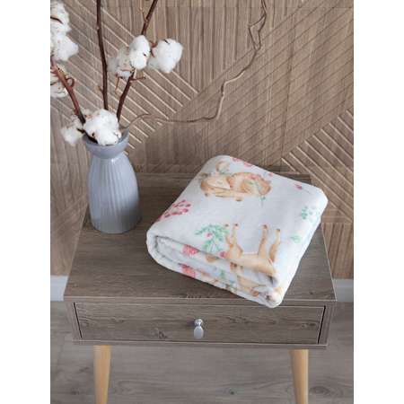 Плед для новорожденных Baby Nice MICRO FLANNEL Оленята серый 100х118