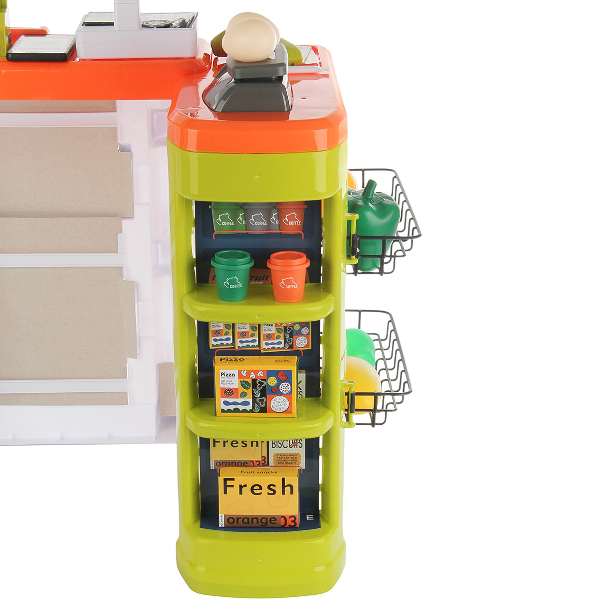 Игровой набор Veld Co касса, тележки и корзинки, прилавок, продукты - фото 4