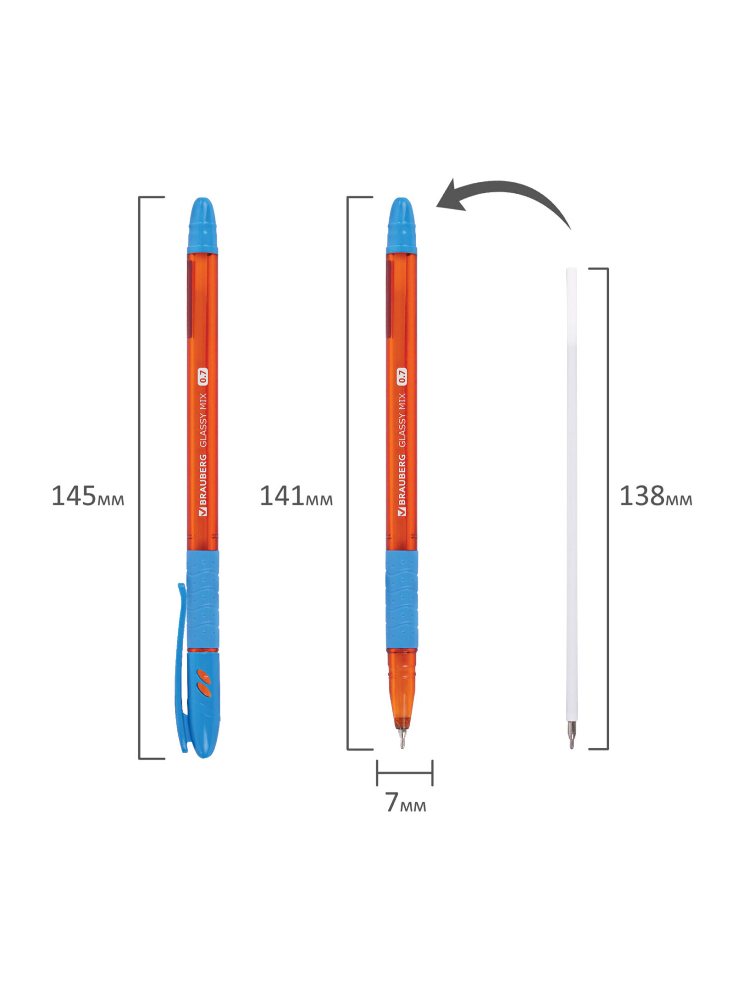 Ручка шариковая Brauberg 4 шт. - фото 13