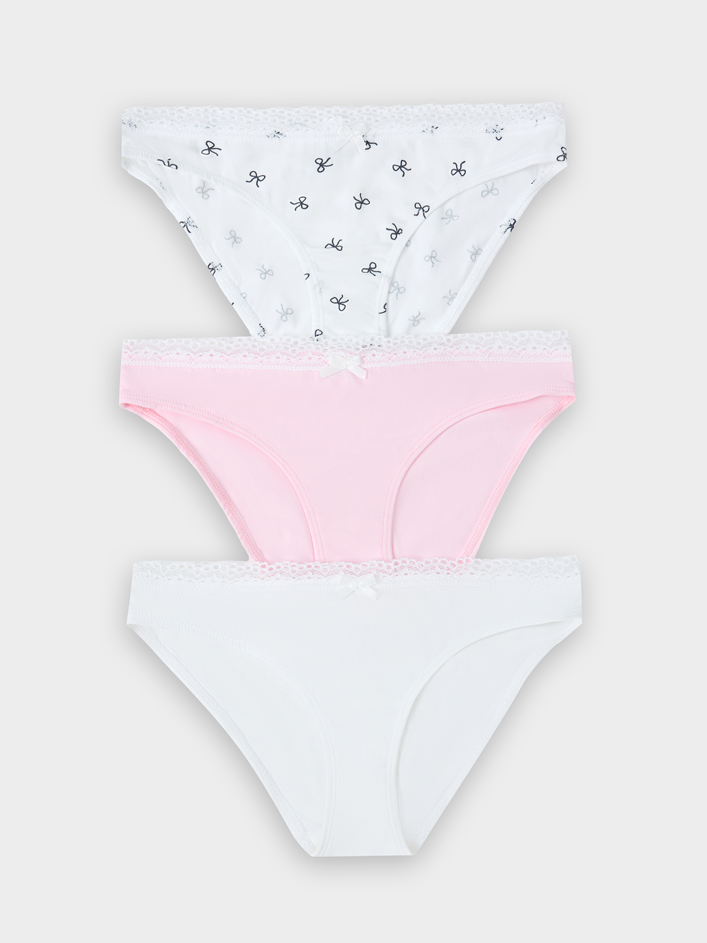 Трусы 3 шт Mark Formelle (Марк Формэль) 417750-3/бантики на белоснежном - фото 1